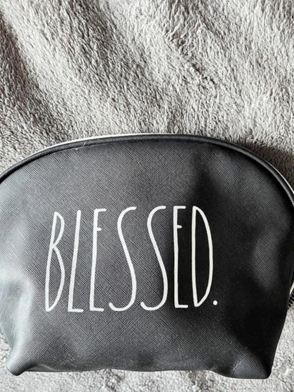 Rae Dunn Blessed Cosmetic Bag Black